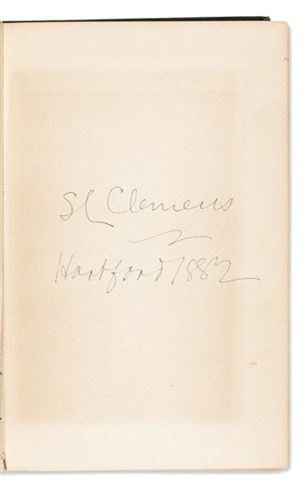 TWAIN, MARK. Eliza Lynn Linton. The True History of Joshua Davidson, Communist. Signed and dated, SL Clemens / Hartford1882, on a fro